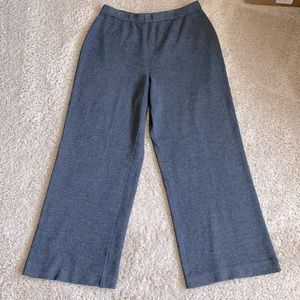 EUC St. John Collection charcoal grey gray Santana knit wide leg pants 14
